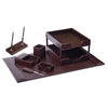 Dark Brown Bonded Leather Desk Set, 9pc