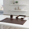 Dark Brown Bonded Leather Desk Set, 3pc