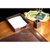 Dark Brown Bonded Leather Desk Set, 3pc