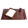 Dark Brown Bonded Leather Desk Set, 3pc