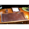 Dark Brown Bonded Leather Desk Set, 3pc