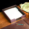 Dark Brown Bonded Leather Desk Set, 3pc