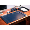 Navy Blue Bonded Leather Desk Set, 6pc