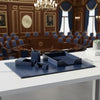 Navy Blue Bonded Leather Desk Set, 5pc