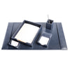 Navy Blue Bonded Leather Desk Set, 5pc