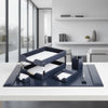 Navy Blue Bonded Leather Desk Set, 8pc