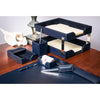 Navy Blue Bonded Leather Desk Set, 8pc