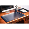 Navy Blue Bonded Leather Desk Set, 3pc