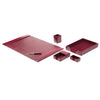 Burgundy Bonded Leather Desk Set, 6pc