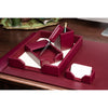 Burgundy Bonded Leather Desk Set, 6pc