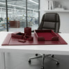 Burgundy Bonded Leather Desk Set, 6pc