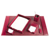 Burgundy Bonded Leather Desk Set, 6pc
