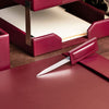 Burgundy Bonded Leather Desk Set, 6pc