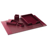 Burgundy Bonded Leather Desk Set, 5pc