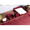 Burgundy Bonded Leather Desk Set, 5pc