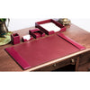 Burgundy Bonded Leather Desk Set, 5pc