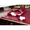 Burgundy Bonded Leather Desk Set, 5pc