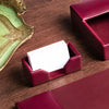 Burgundy Bonded Leather Desk Set, 8pc