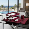 Burgundy Bonded Leather Desk Set, 8pc