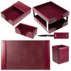 Burgundy Bonded Leather Desk Set, 8pc