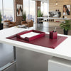 Burgundy Bonded Leather Desk Set, 3pc