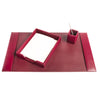 Burgundy Bonded Leather Desk Set, 3pc
