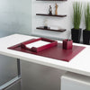 Burgundy Bonded Leather Desk Set, 3pc