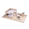 White Latte Bonded Leather Desk Set, 8pc