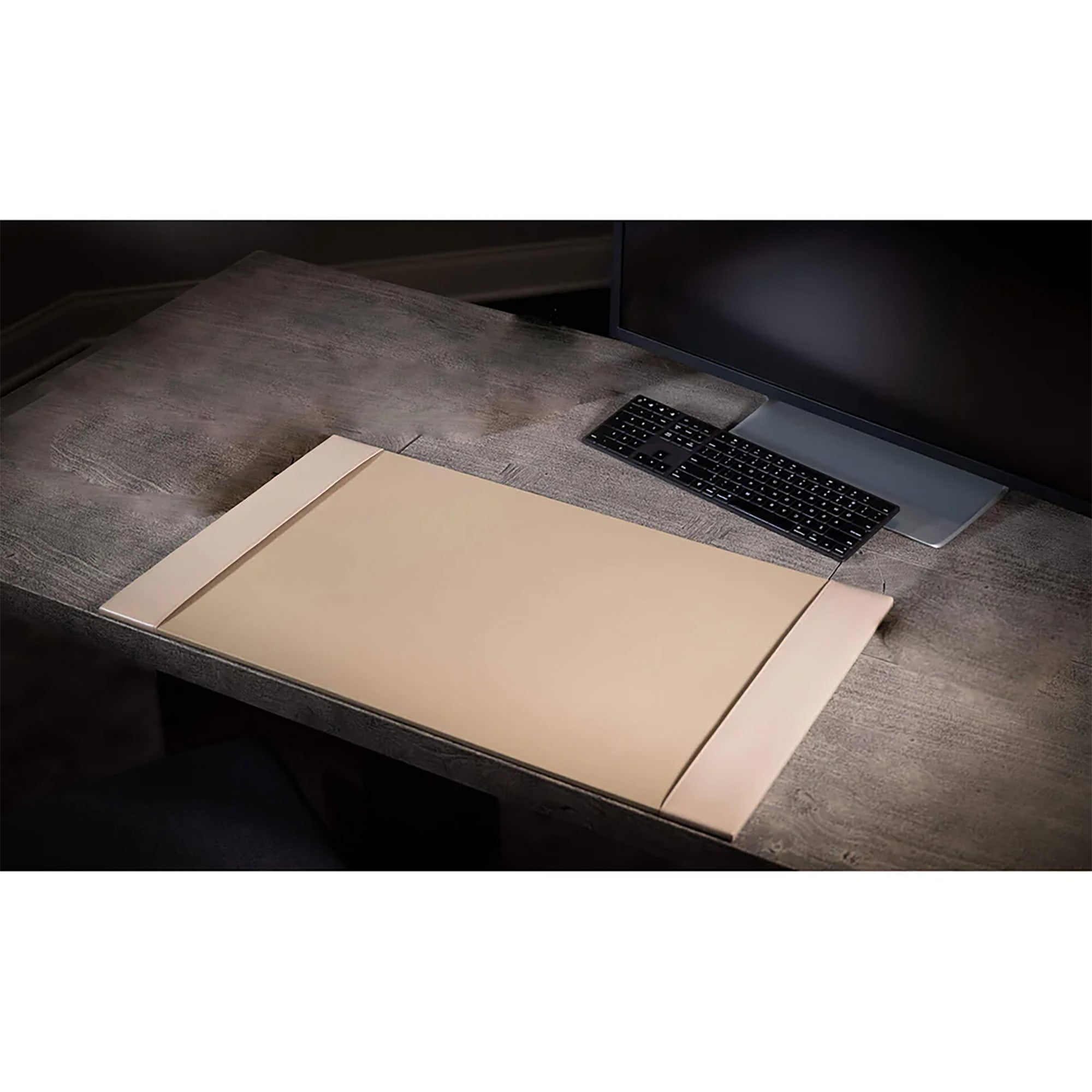 White Latte Bonded Leather Desk Set, 3pc
