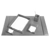 Gray Bonded Leather 5-Piece Desk Set
