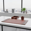 Protacini Cognac Brown Italian Crocodile Leather 3pc Desk Set