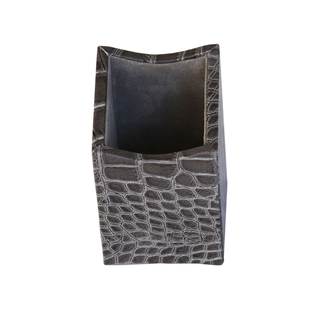 Protacini Castlerock Gray Italian Crocodile Leather 3pc Desk Set