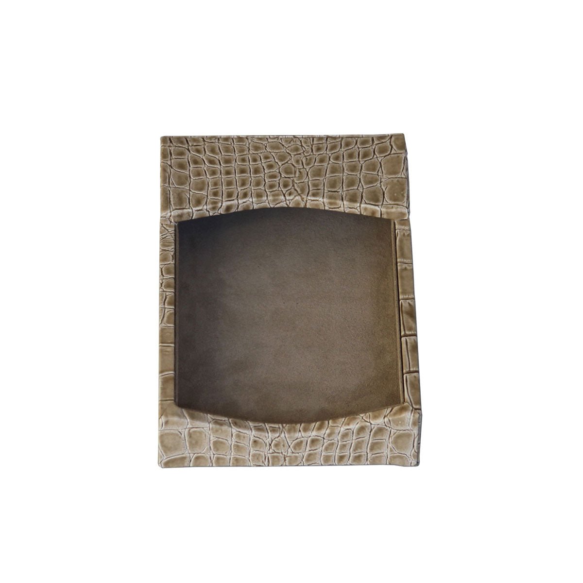 Protacini Breeze Beige Italian Crocodile Leather 7pc Desk Set