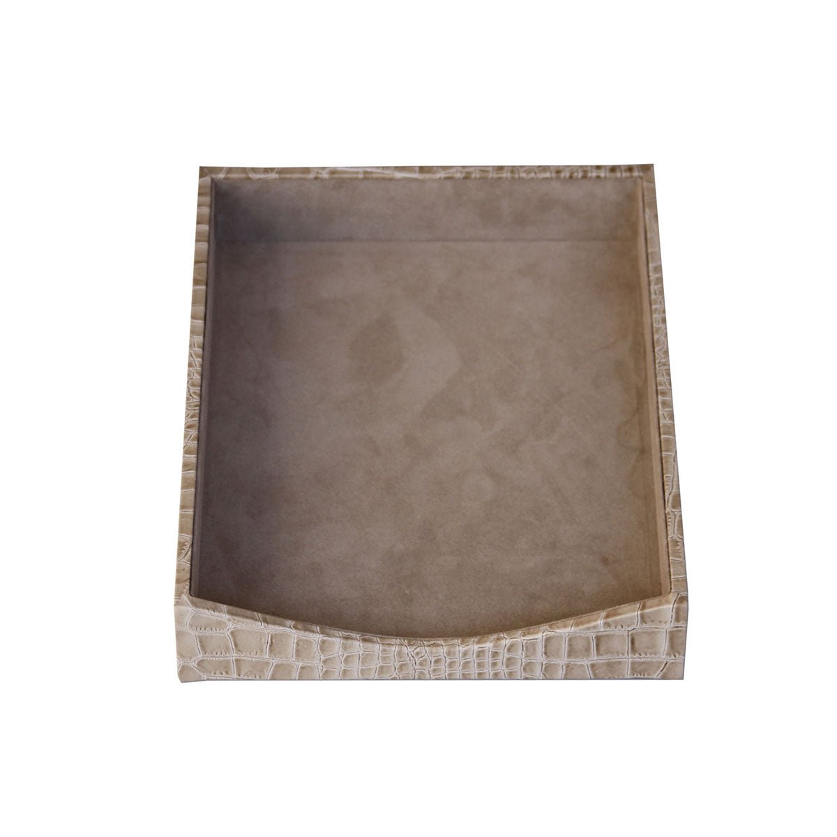 Protacini Breeze Beige Italian Crocodile Leather 3pc Desk Set