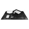 Protacini Black Italian Crocodile Leather 7pc Desk Set