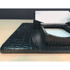 Protacini Black Italian Crocodile Leather 7pc Desk Set