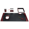 Burgundy Leather with Black Trim Desk Set, 7pc