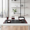 Burgundy Leather with Black Trim Desk Set, 7pc