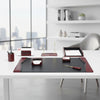 Burgundy Leather with Black Trim Desk Set, 8pc
