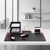 Burgundy Leather with Black Trim Desk Set, 10pc