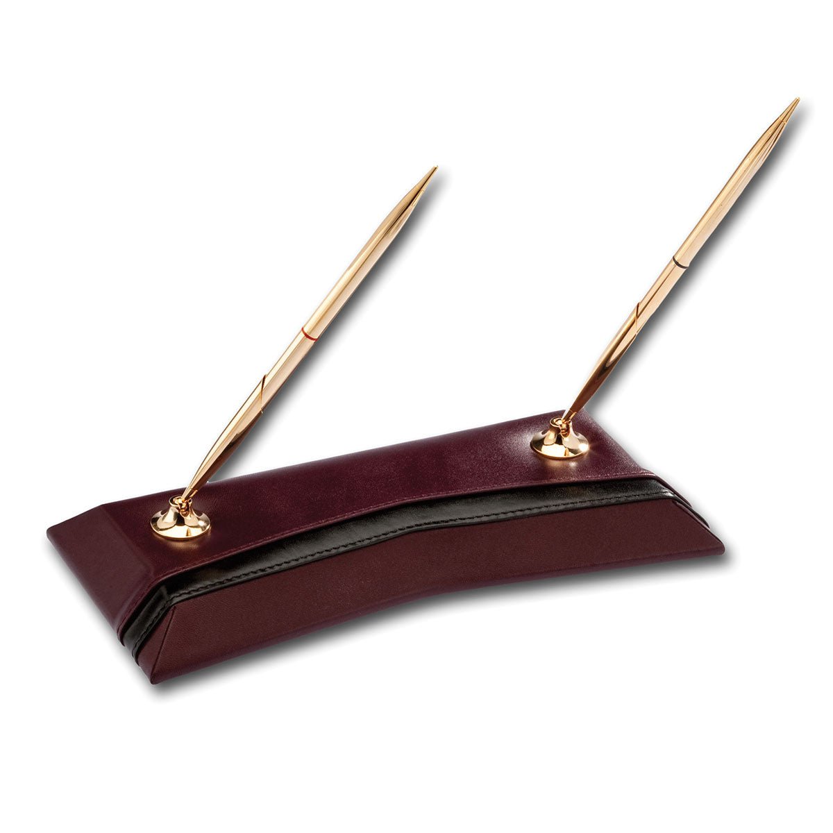 Burgundy Leather with Black Trim Desk Set, 10pc