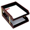 Burgundy Leather with Black Trim Desk Set, 10pc