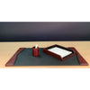 Burgundy Leather with Black Trim Desk Set, 3pc