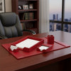 Red Bonded Leather 5-Piece Desk Set