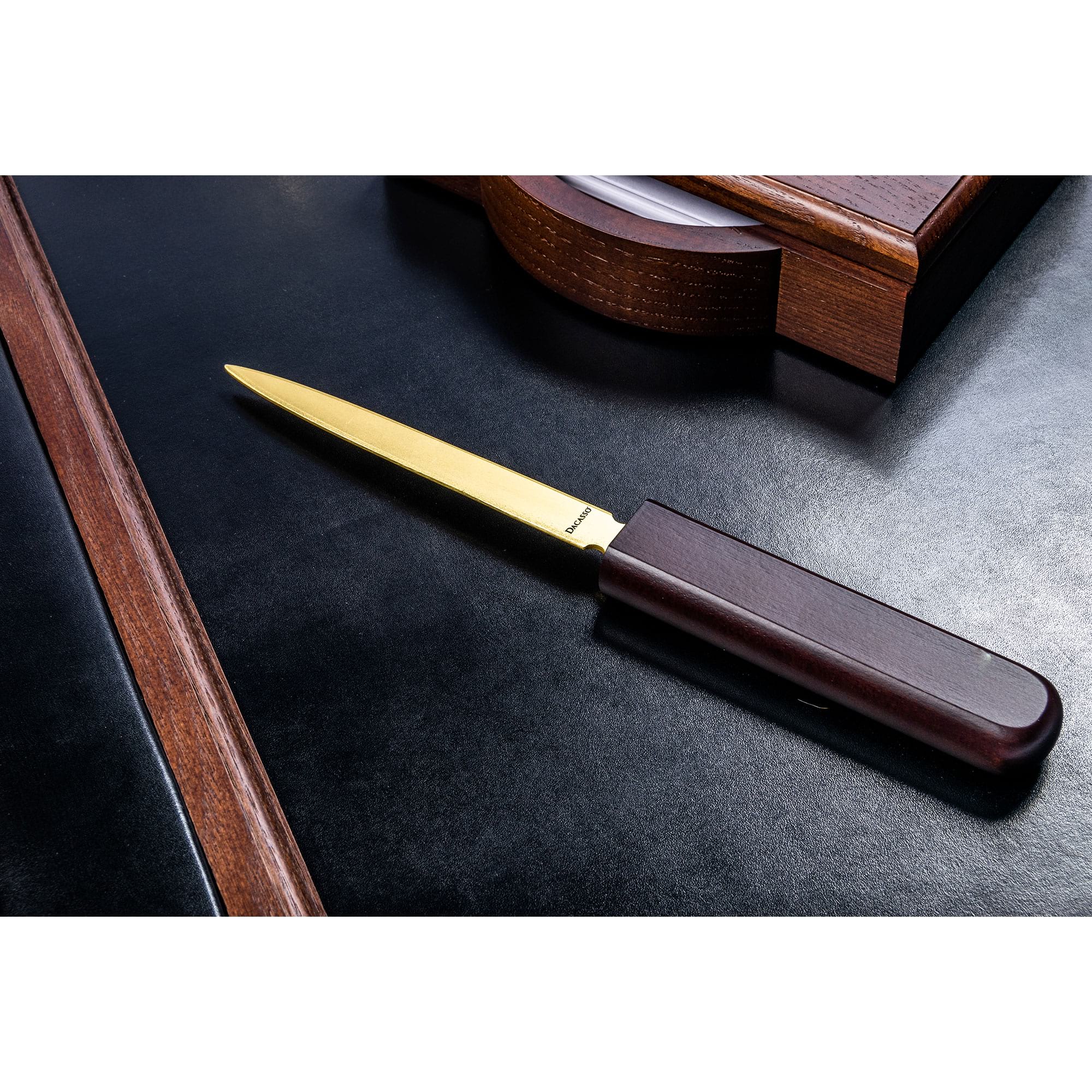 Walnut & Black Leather Desk Set, 7pc