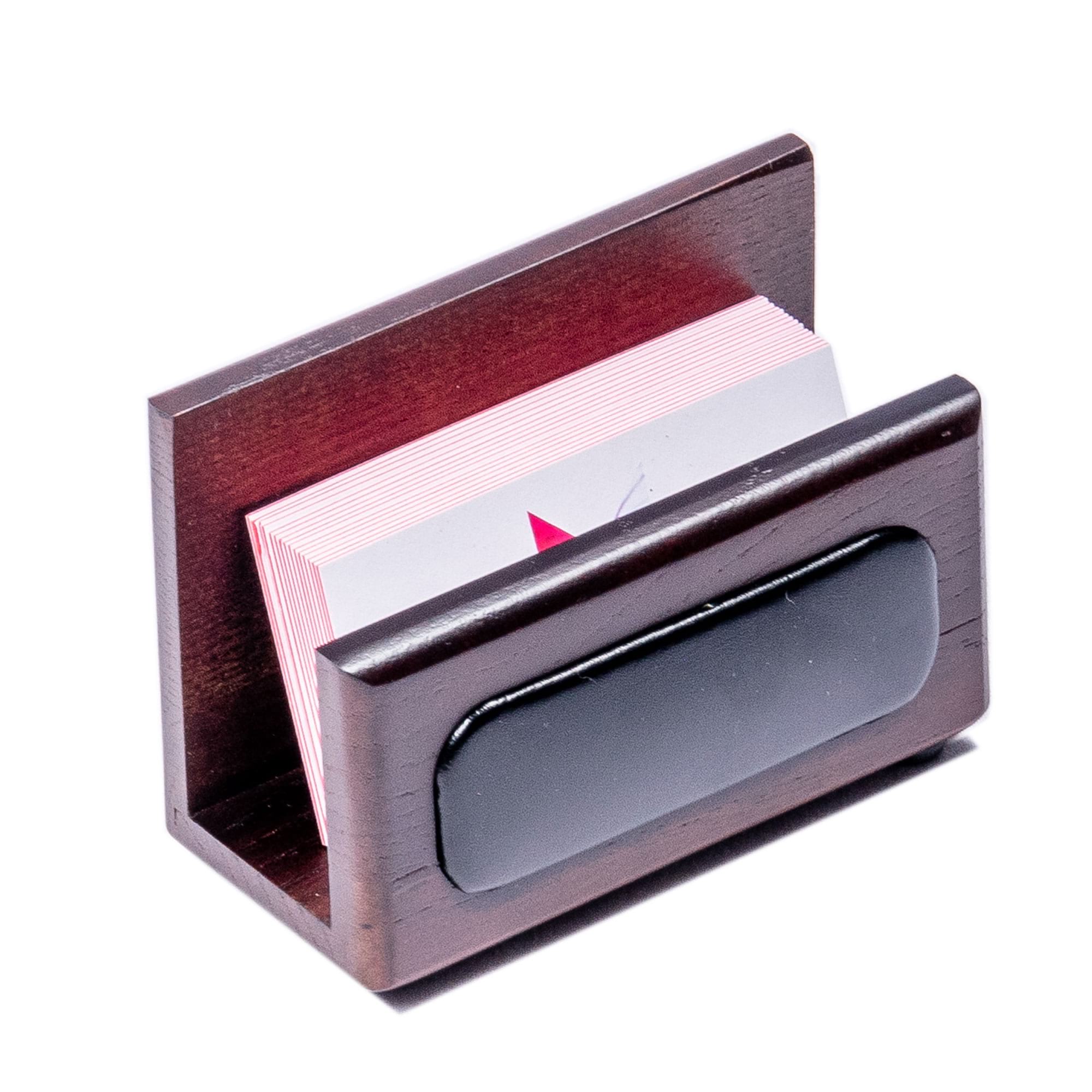 Walnut & Black Leather Desk Set, 7pc