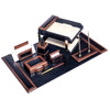 Walnut & Black Leather Desk Set, 10pc