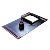 Walnut & Black Leather Desk Set, 3pc