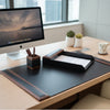 Walnut & Black Leather Desk Set, 3pc