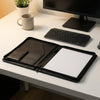 Classic Black Leather Padfolio with Zipper